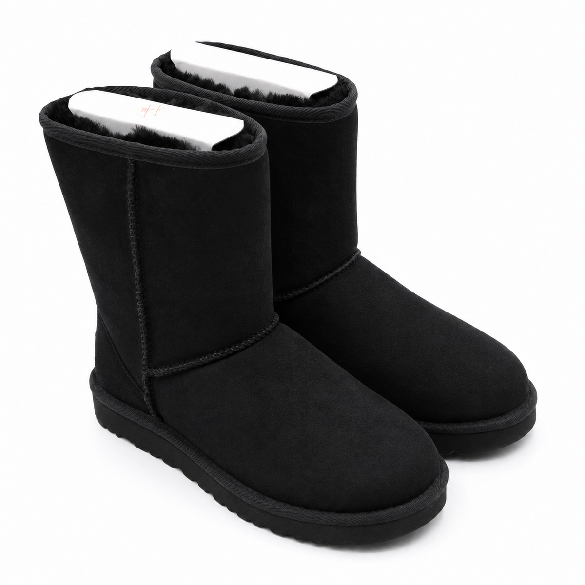 UGG Classic Short II Women's 7 EU 38 Black Sheepskin Winter Boots 1016223-BLK
