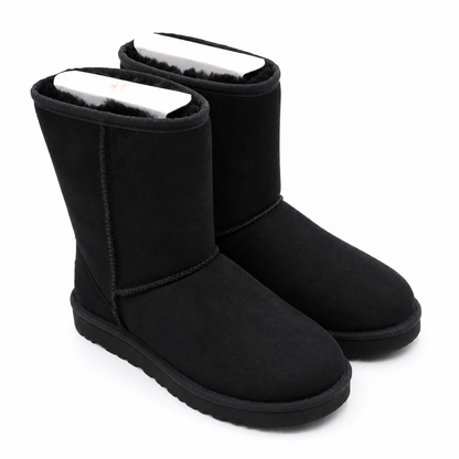 UGG Classic Short II Women's 7 EU 38 Black Sheepskin Winter Boots 1016223-BLK