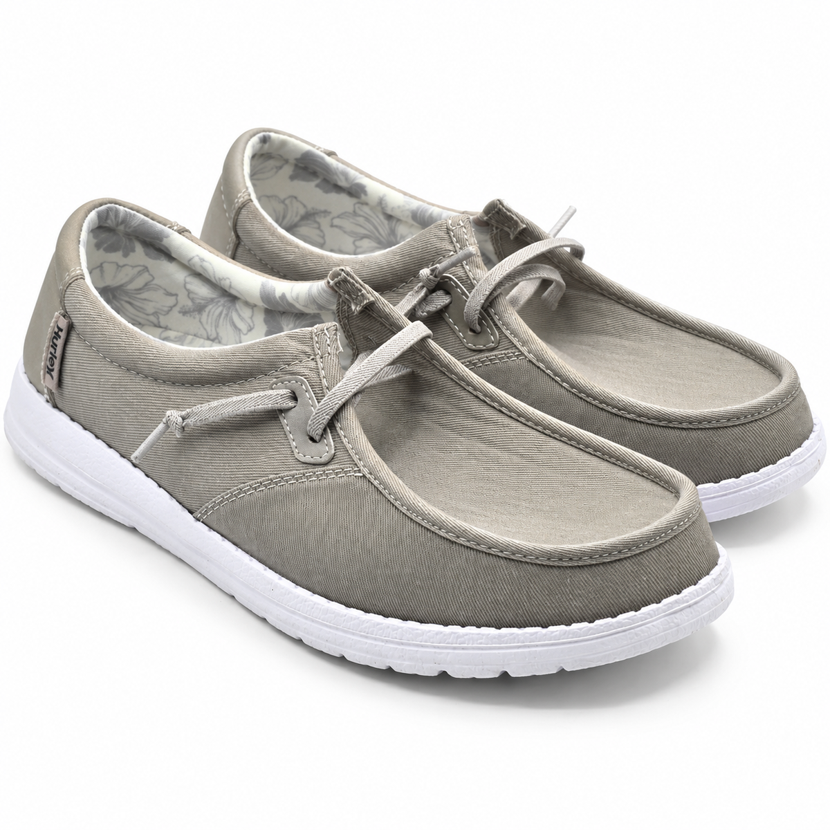 Hurley Ojai Womens 7.5 Light Gray Memory Foam Lightweight Casual Lace Up Shoes