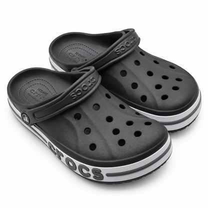 Crocs Bayaband Clogs Women 9 Men 7 Slate Grey Multi Slip On Comfort 205089-0IE