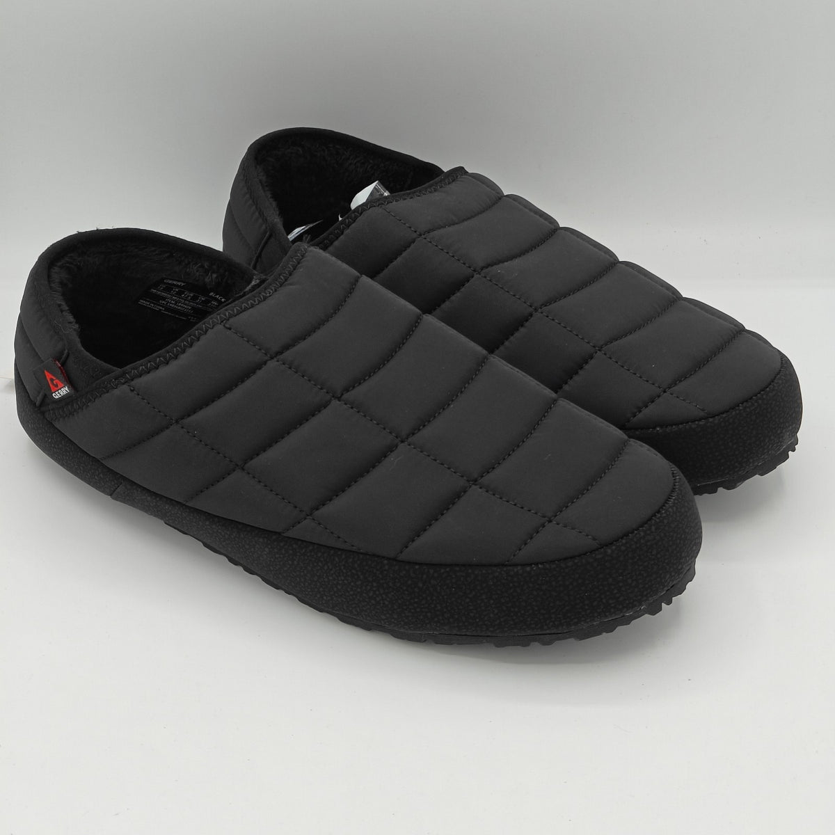 Gerry Black Men's Puff Shoe Fleece Lining Collapsible Heel Rubber Outsole