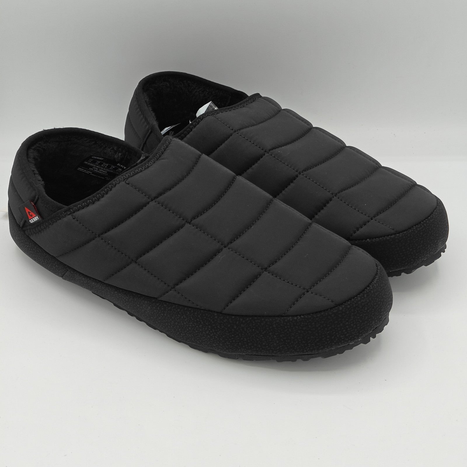 Gerry Black Men's Puff Shoe Fleece Lining Collapsible Heel Rubber Outsole