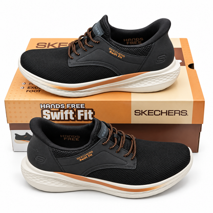 Skechers Swift Fit Mens Black Hands Free Memory Foam Walking Sneakers Pick Size