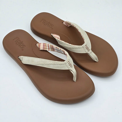 Flojos Flip Flops Women's Memory Foam Arch Support Sandals Black White Pick Size