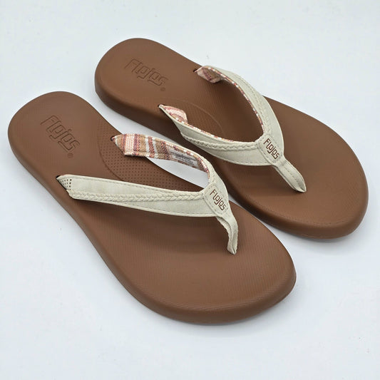 Flojos Flip Flops Women's Memory Foam Arch Support Sandals Black White Pick Size