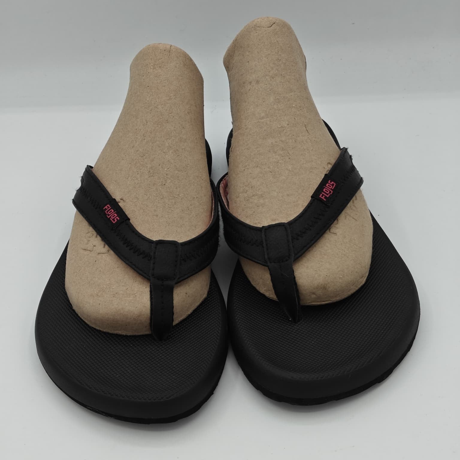 Flojos  Women's Sandals w Memory Foam Flip Flops New Black Pink Size 7