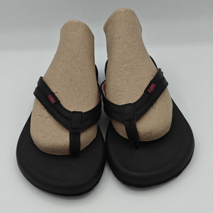 Flojos  Women's Sandals w Memory Foam Flip Flops New Black Pink Size 7