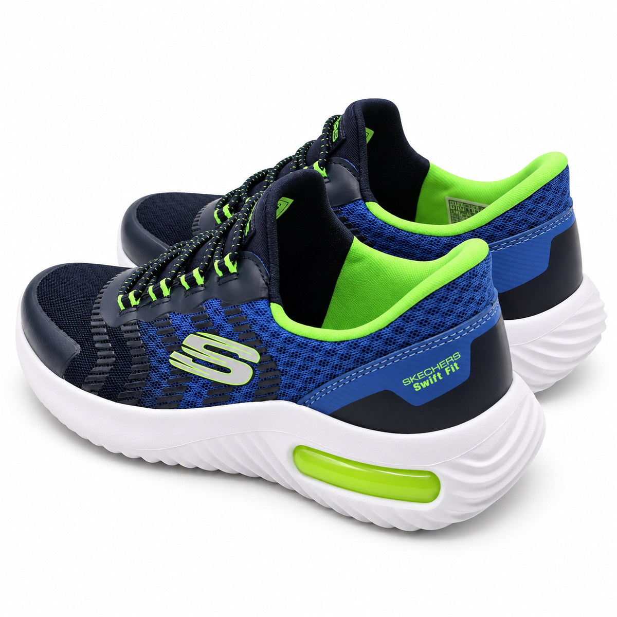 Skechers Swift Fit Kids Blue Hands Free Slip On Mesh Bungee Sneakers Pick Size