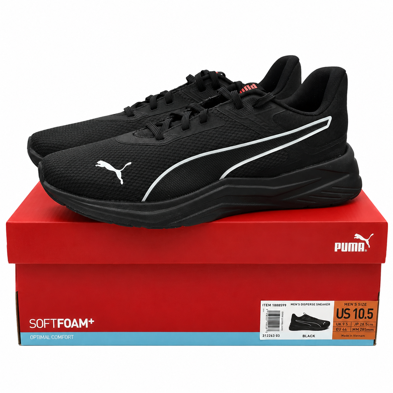 PUMA "Disperse Sneaker" Men's Lightweight Optimal Comfort SOFTFOAM (Black )