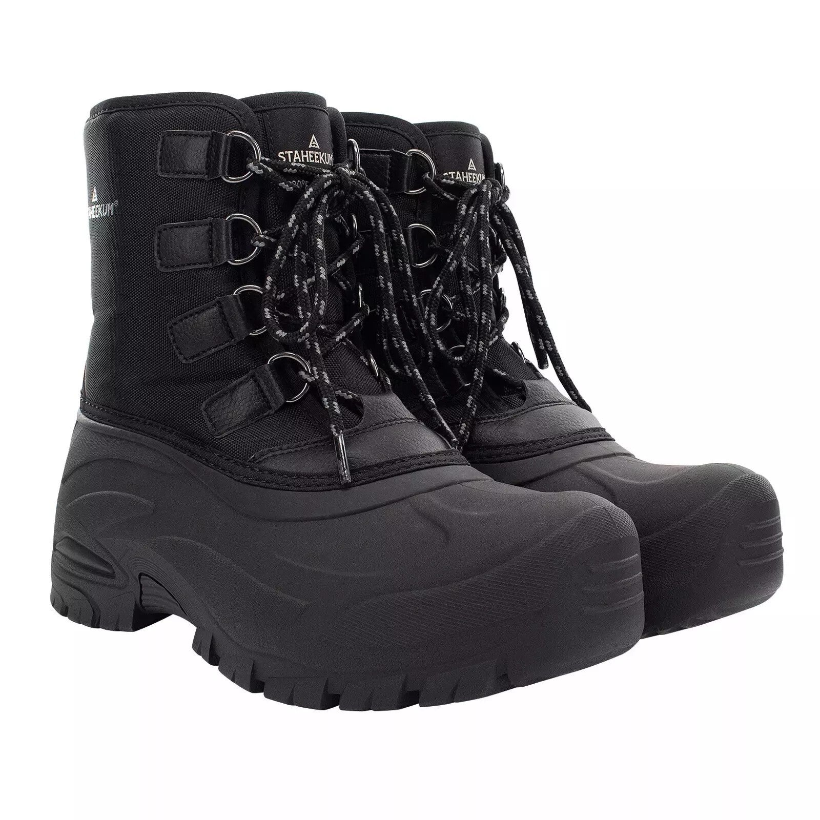 Staheekum Men's Snow Boot Cold Rated -20 Waterproof Shell Outsole Black/Brown
