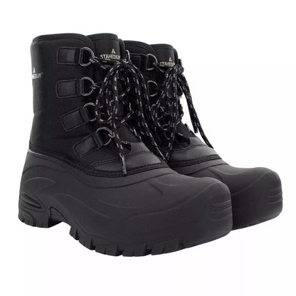 Staheekum Men's Snow Boot Cold Rated -20 Waterproof Shell Outsole Black/Brown