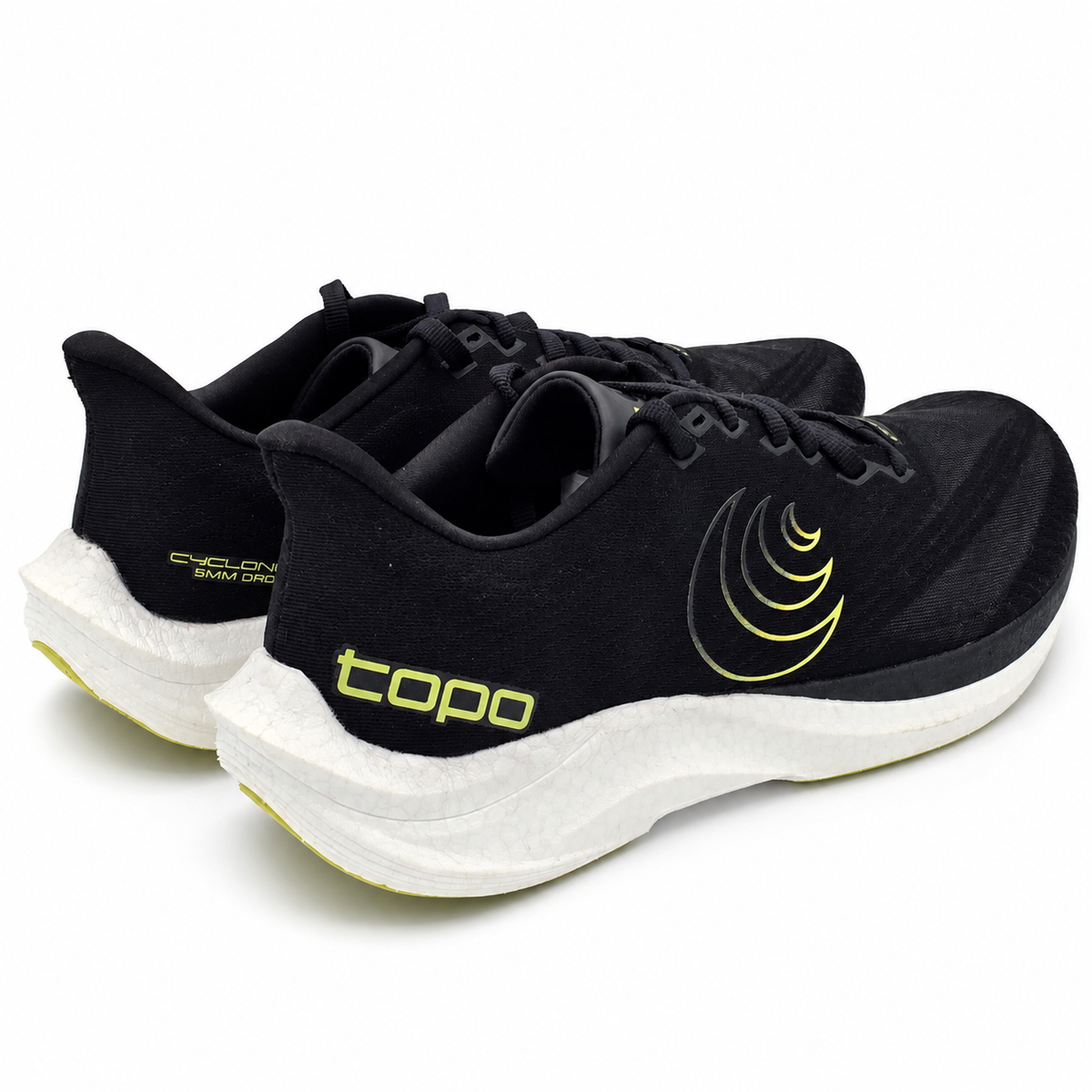 Topo Athletic Cyclone 3 Men's Size 9 Black/Lime Lightweight Road Running Shoes