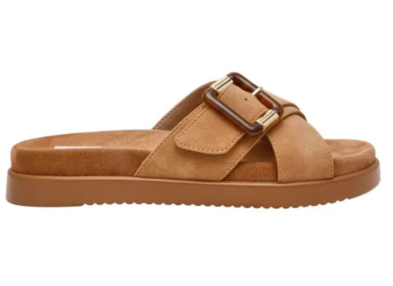 DV by Dolce Vita Usha Womens Tan Buckle Slide Sandals Open Toe Casual Pick Size