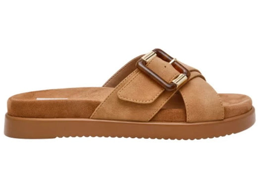 DV by Dolce Vita Usha Womens Tan Buckle Slide Sandals Open Toe Casual Pick Size