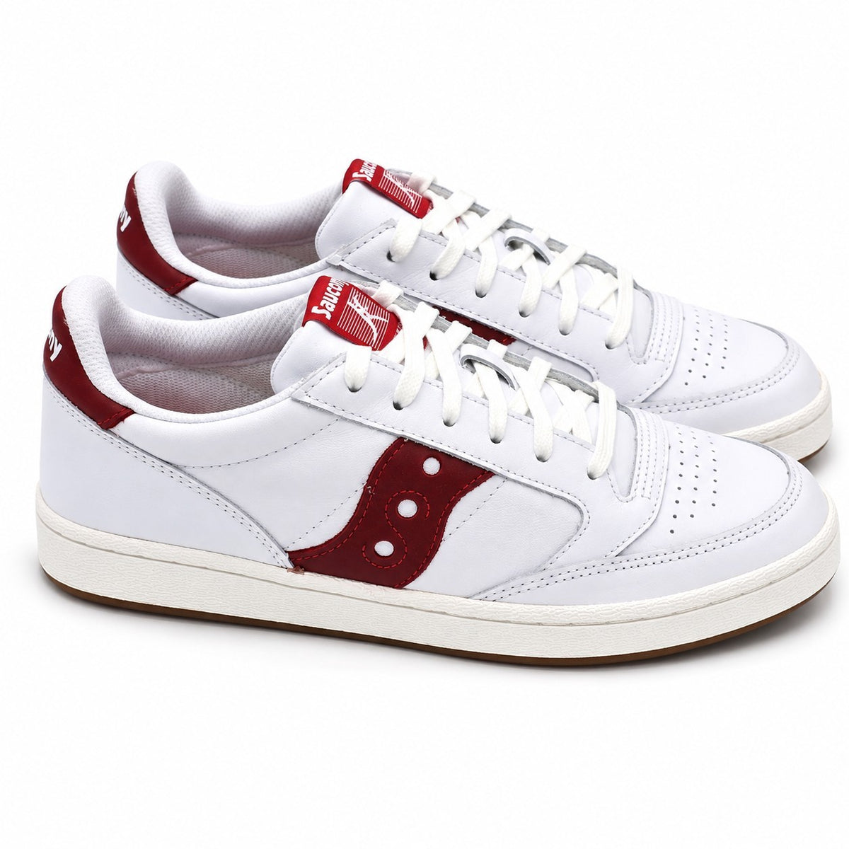 Saucony Jazz Court White Red Women's 9.5 Men's 8 Leather Sneakers S70555-6