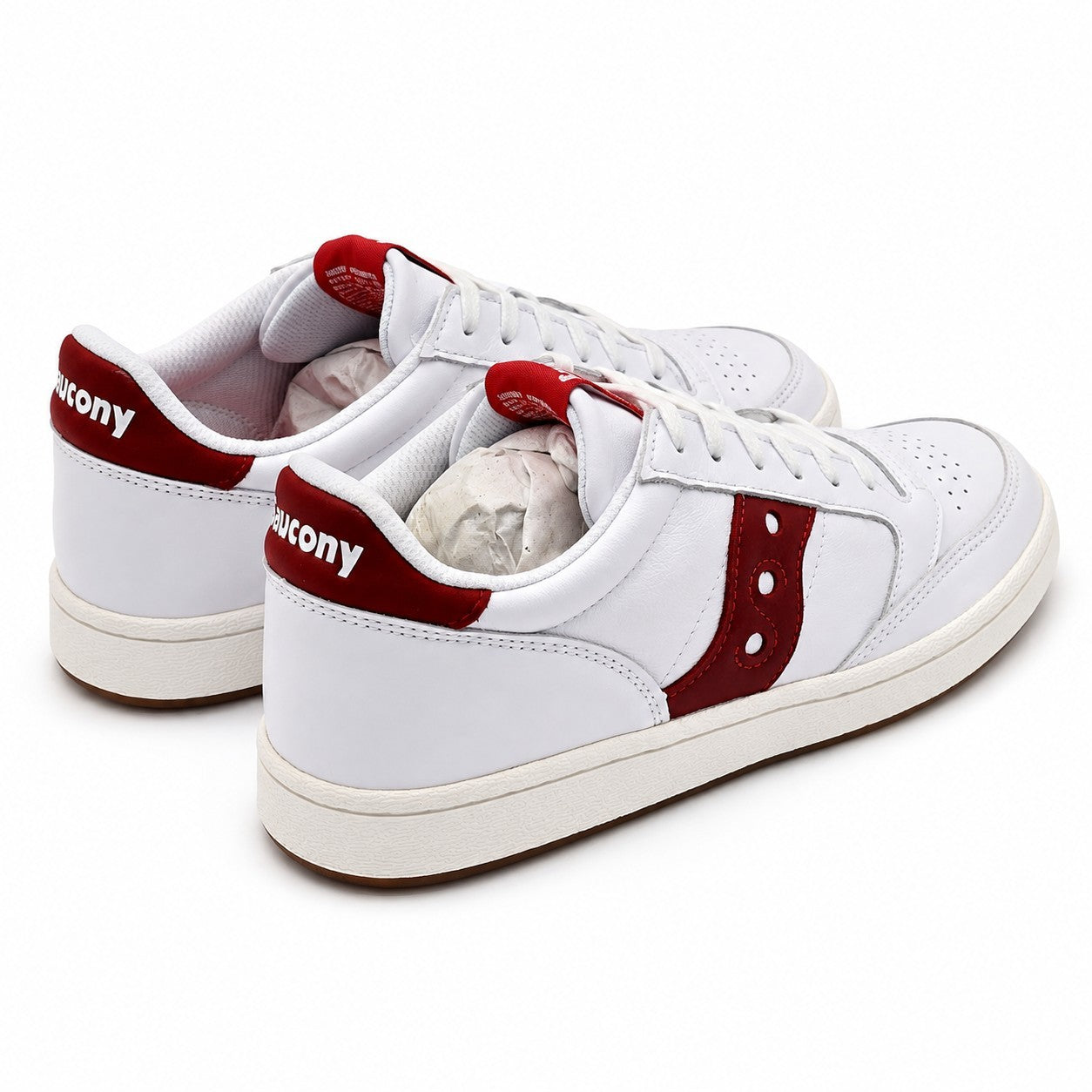 Saucony Jazz Court White Red Women's 9.5 Men's 8 Leather Sneakers S70555-6