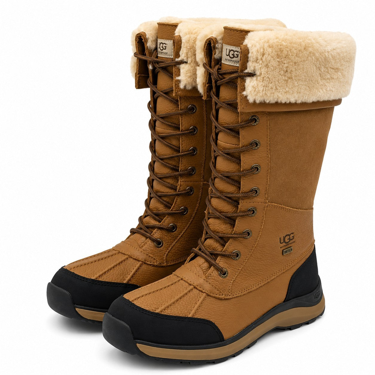 UGG Adirondack Tall III Waterproof Leather Suede Boots Chestnut Women's Size 11