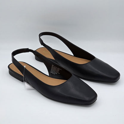 Kensie Women's Felice Slingback Flats Black Pointed Toe Casual Dress Shoes