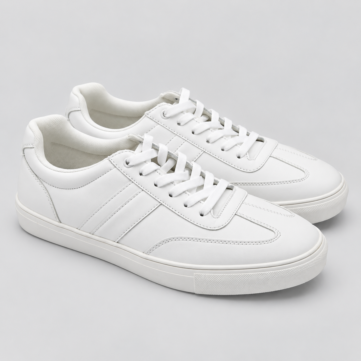 Perry Ellis Portfolio Men's White Sneakers Lace Up Low Top Casual Shoes Pick Siz