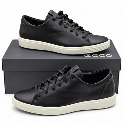 ECCO Soft 7 Men's Black Leather Low Top Casual Sneakers Comfort US 9 470794