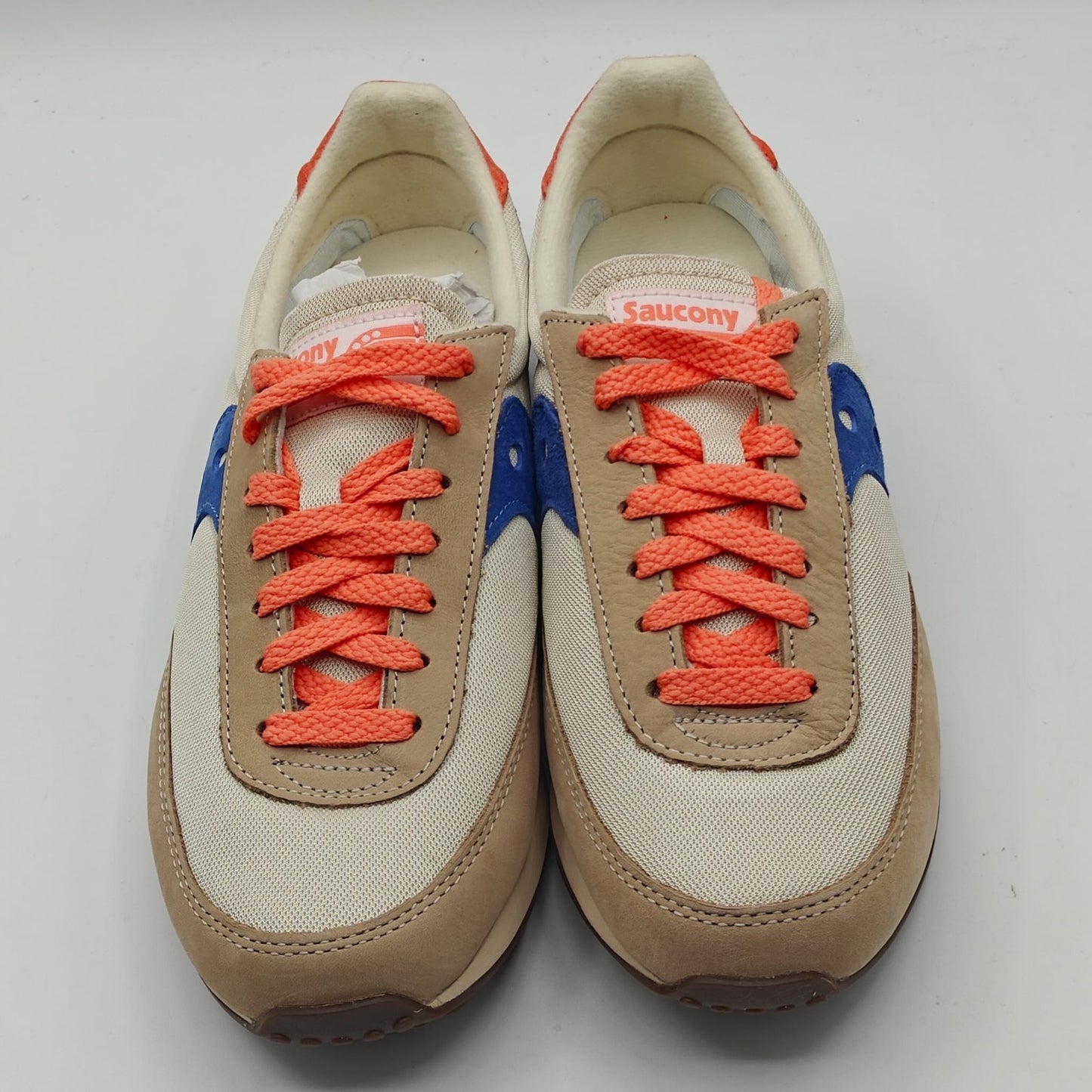 Saucony Trainer 80 S60987-1 Cream Blue Retro Sneakers Women's Size 9.5 Originals