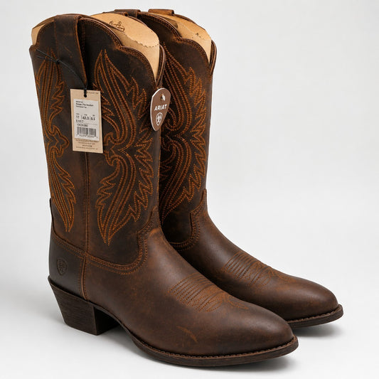 ARIAT(R) Heritage R Toe StretchFit Western Boots Distressed Brown Women's 11B