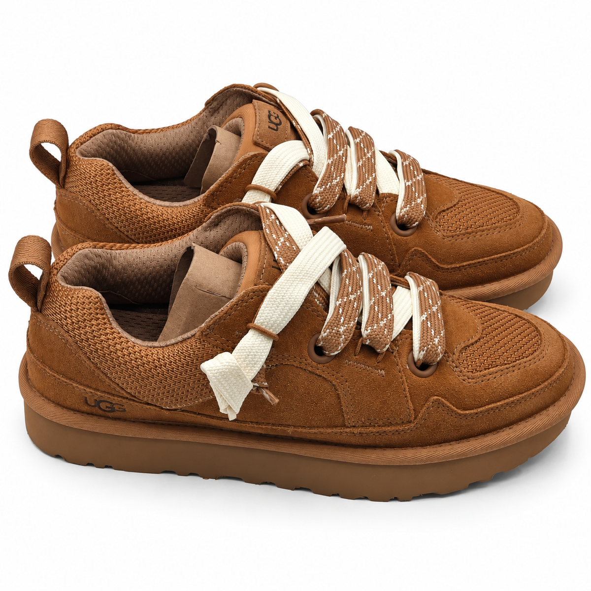 UGG Lo Lowmel Womens 8 Chestnut Suede Mesh Lace Up Low Top Sneakers 1168890