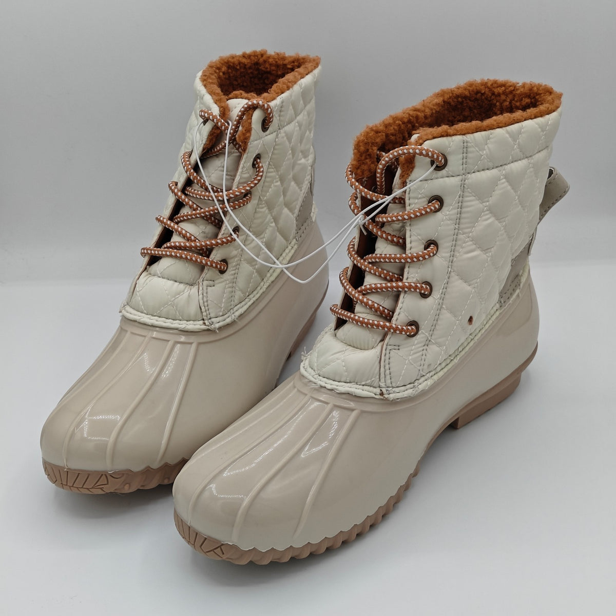 Sporto "Andie" Women's Insulated Waterproof & Repellent Duck Boot Ivory /black