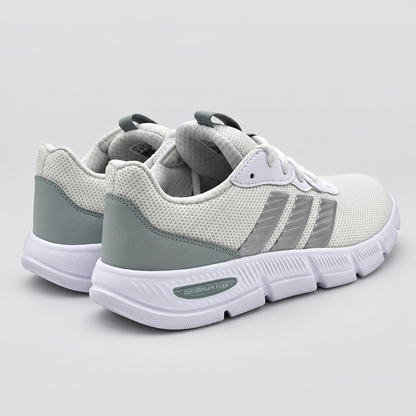 adidas Cloudfoam Flex Laces Women Wide White Gray Walking Shoes JS4891 Pick Size