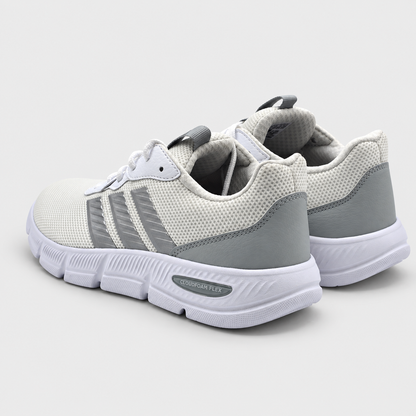 adidas Cloudfoam Flex Laces Women Wide White Gray Walking Shoes JS4891 Pick Size