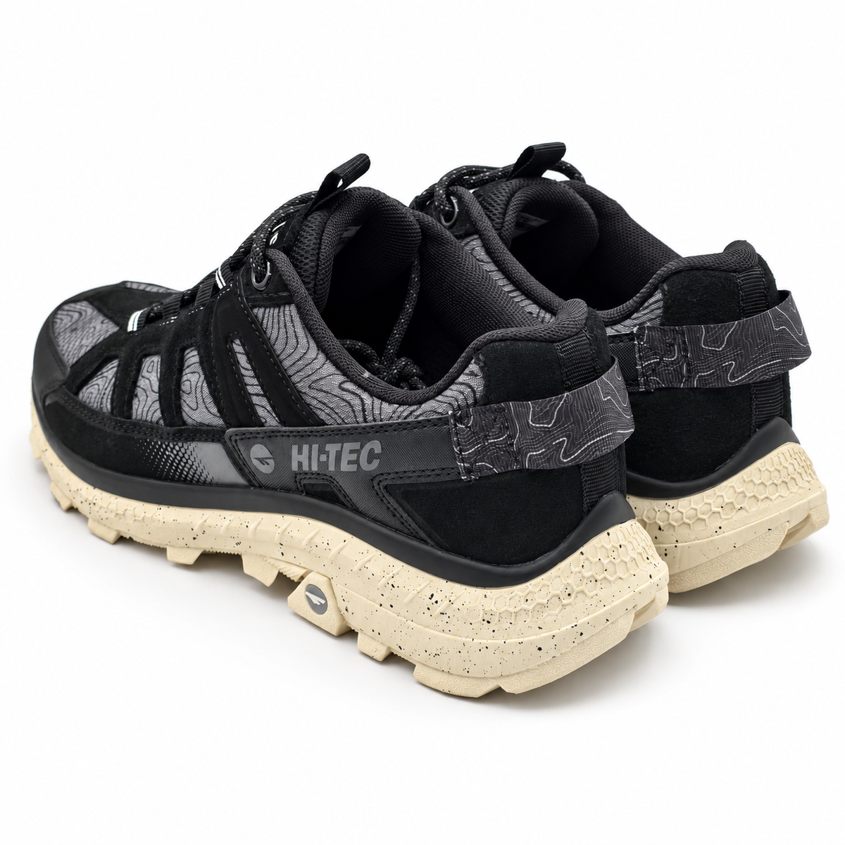 Hi-Tec Women's Hiking Trail Shoes Black Cream Outdoor Walking Sneakers Pick Size