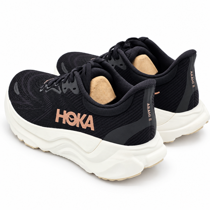 HOKA Arahi 8 Women's 8 B Black Rose Gold H-Frame Stability Road Running Shoes