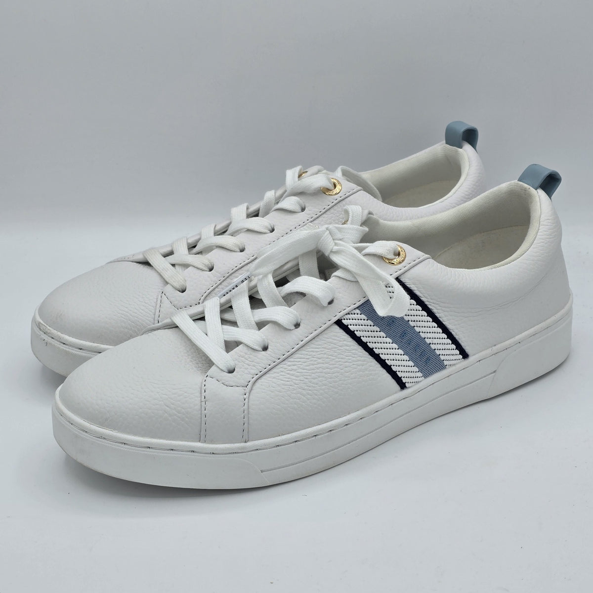 Ted Baker Bailey Icon Sneakers Women's Leather Tennis Blue White Size 11