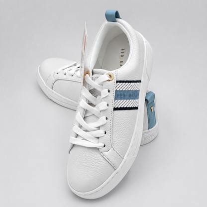 Ted Baker Bailey Icon Leather Tennis Sneakers Blue Multi Women's Pick Size