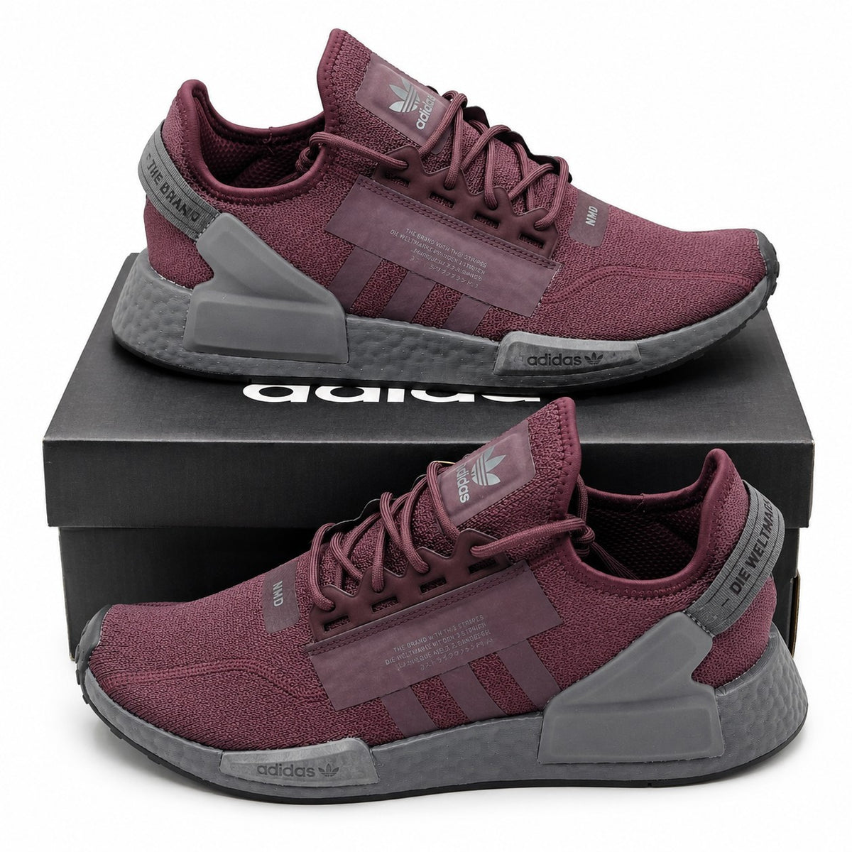 adidas NMD_R1 V2 HQ2149 Shadow Maroon Grey Five Men's Sneakers Size 11.5