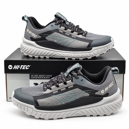 Hi-Tec Men's Trail Shoes Castle Rock Black Microchip Hiking Sneakers 9.5 1930429