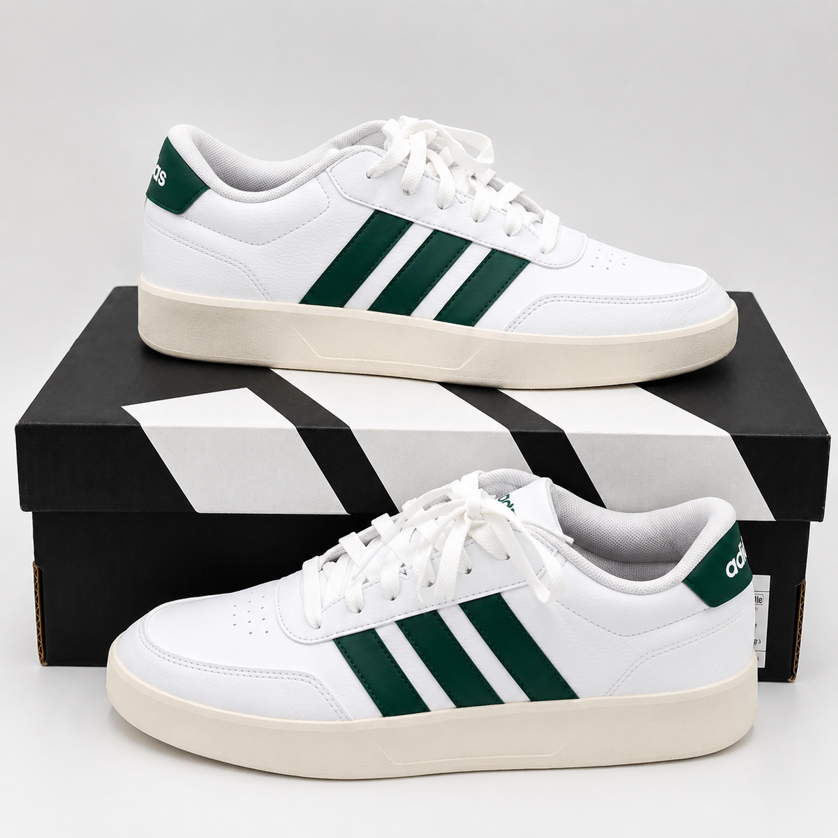 Men's Adidas Breaknet Court Shoes Sneake White/Green FX8708