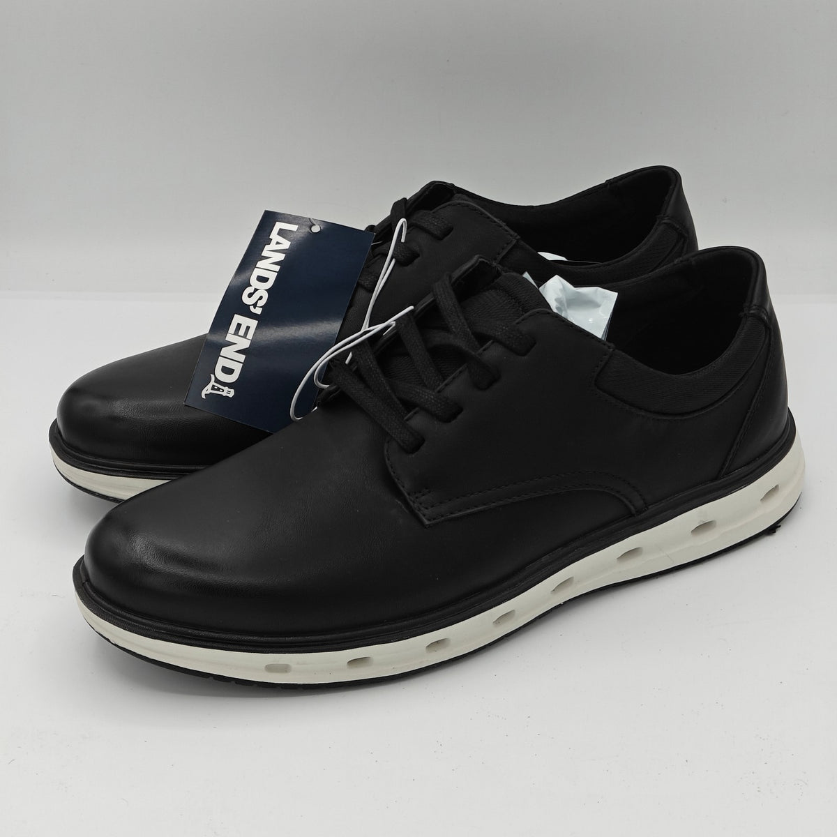 Lands' End Men's Sport Oxford Black Comfort Casual Dress Shoes Men's