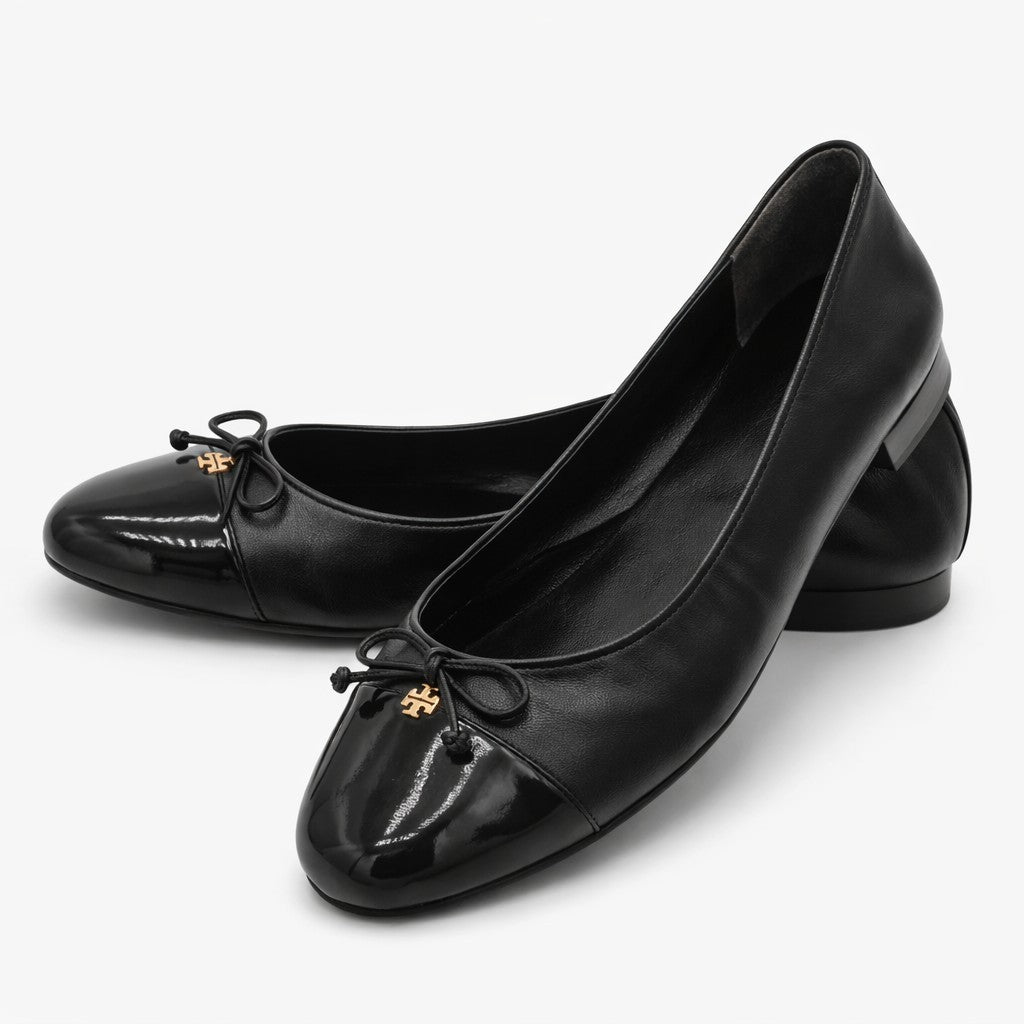 Tory Burch Cap-Toe Ballet Flats Women's Leather Designer Slip-On 10043314 Sz 11