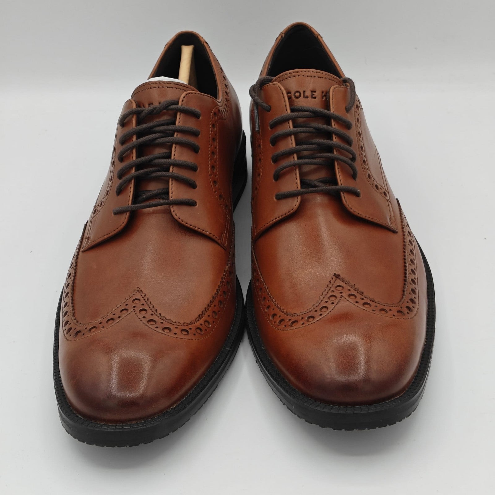 Cole Haan Modern Essentials Wing Tip Oxfords Men's Leather Shoe [British Tan]