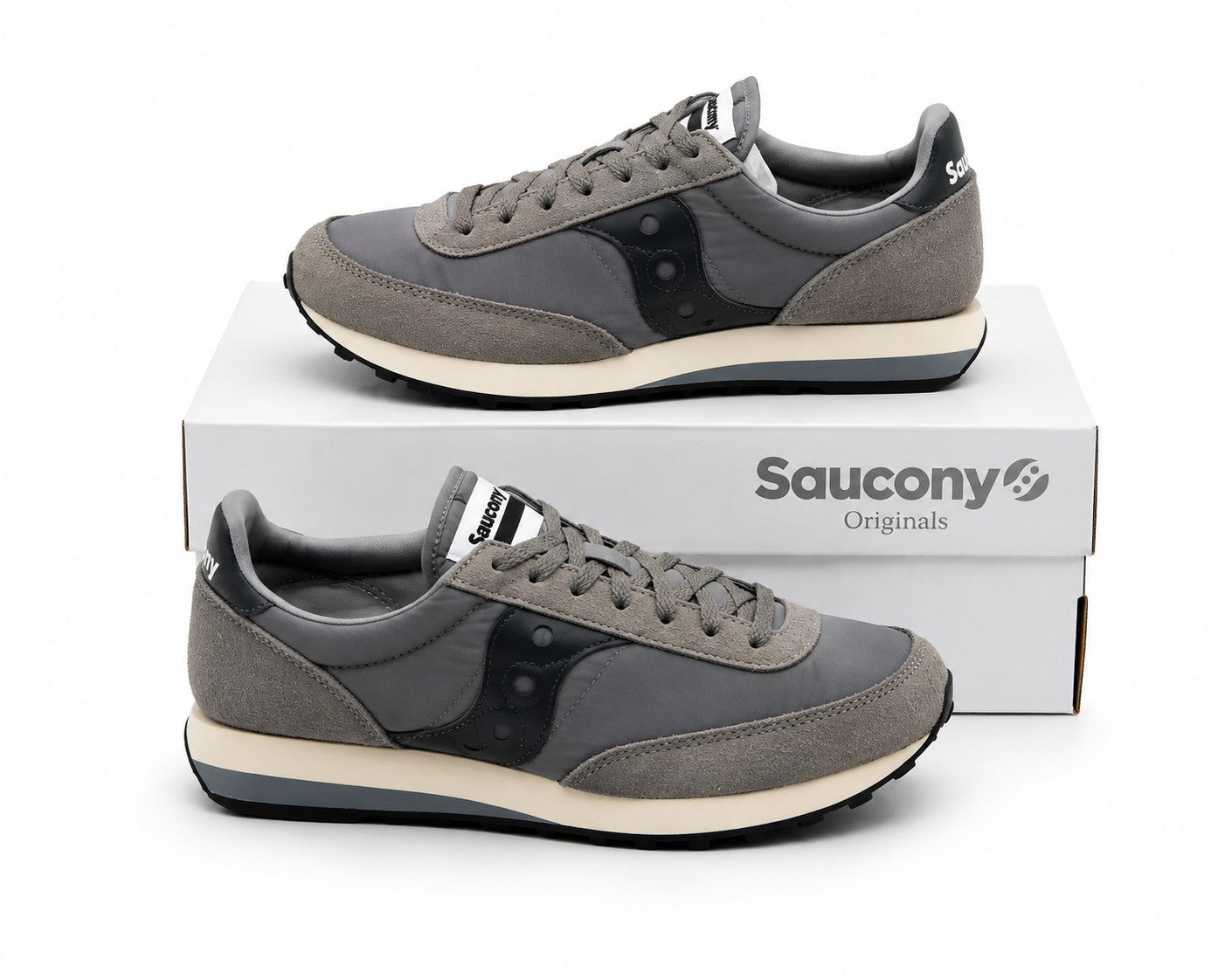 Saucony Retro Trainer 80 S70884-13 Running Shoes Gray White Men's 7 Women's 8.5