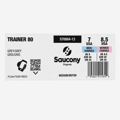 Saucony Retro Trainer 80 S70884-13 Running Shoes Gray White Men's 7 Women's 8.5