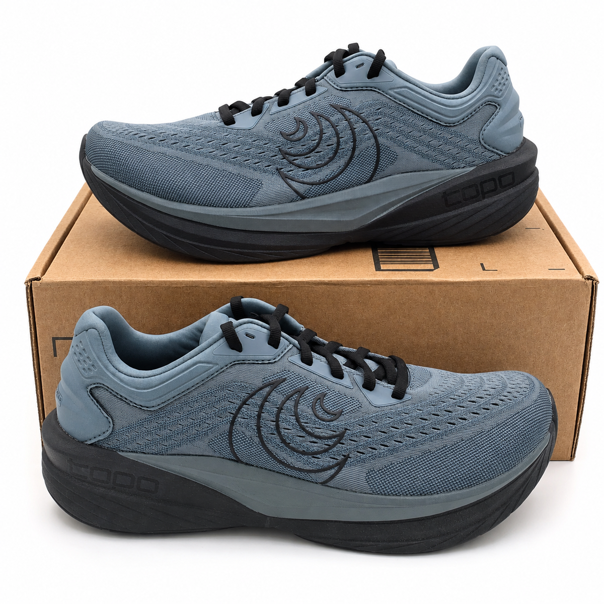 Topo Athletic Phantom 4 Men's Size 9 Stone Black Cushioned Road Running Shoes