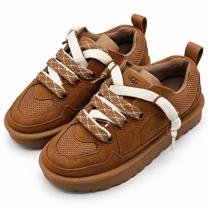 UGG Lo Lowmel Womens 8 Chestnut Suede Mesh Lace Up Low Top Sneakers 1168890