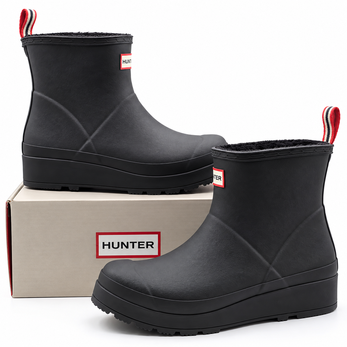 Hunter Play Short Insulated Rain Boots Womens 10 Black Waterproof Sherpa Lined