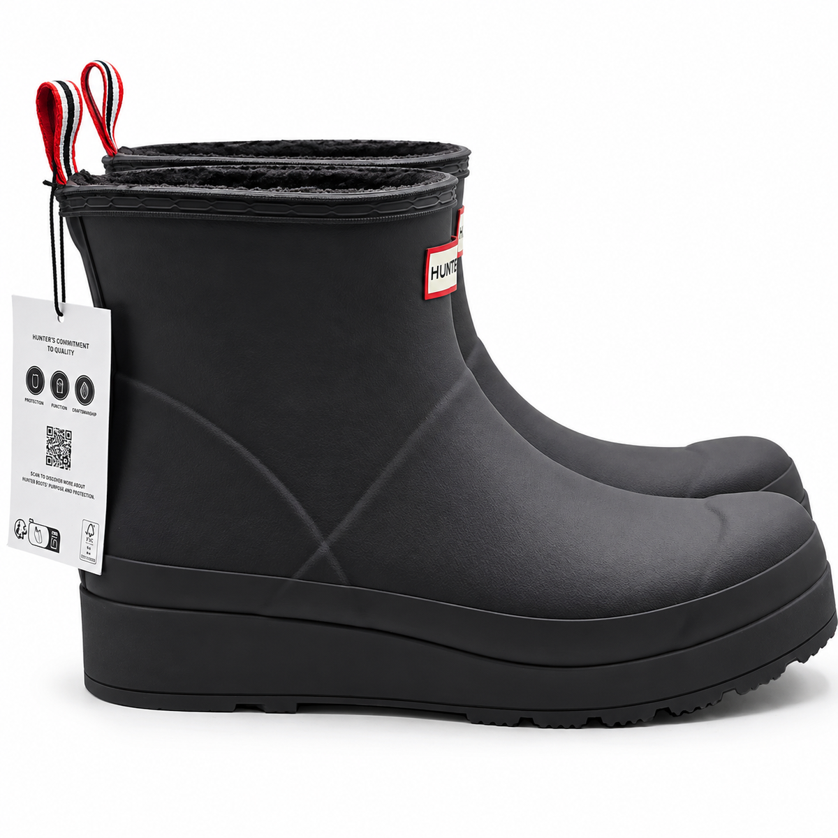 Hunter Play Short Insulated Rain Boots Womens 10 Black Waterproof Sherpa Lined