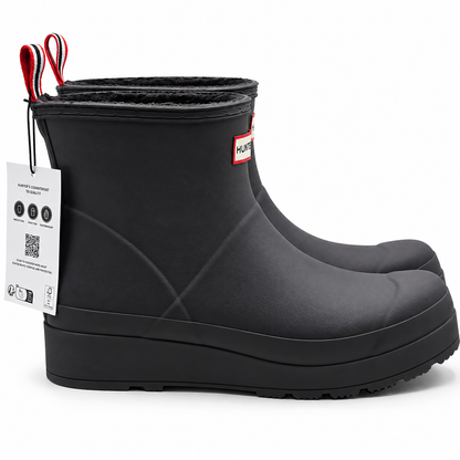 Hunter Play Short Insulated Rain Boots Womens 10 Black Waterproof Sherpa Lined