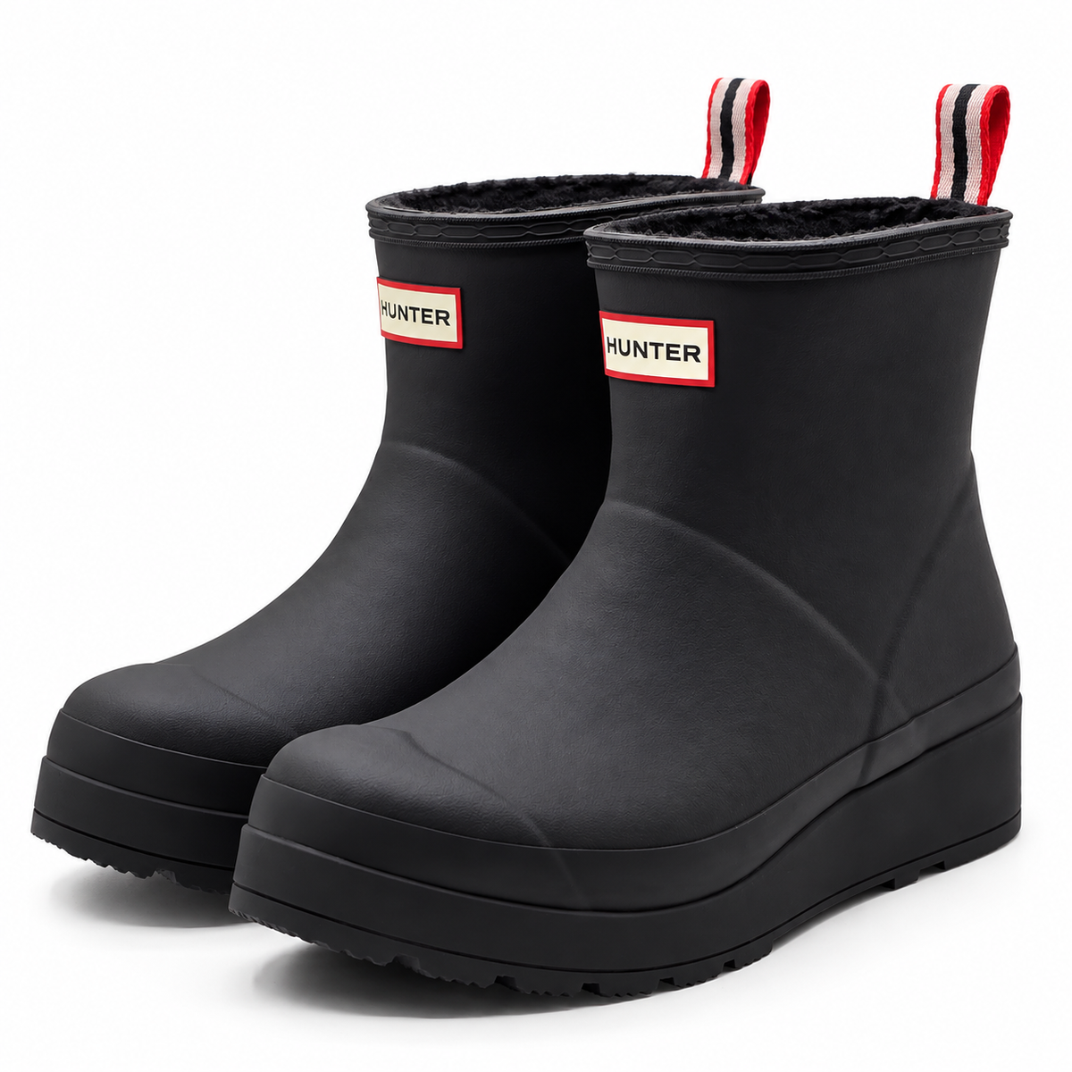 Hunter Play Short Insulated Rain Boots Womens 10 Black Waterproof Sherpa Lined