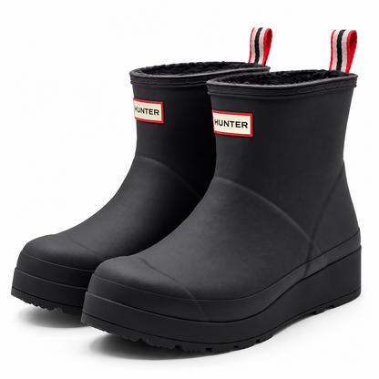 Hunter Play Short Insulated Rain Boots Womens 10 Black Waterproof Sherpa Lined