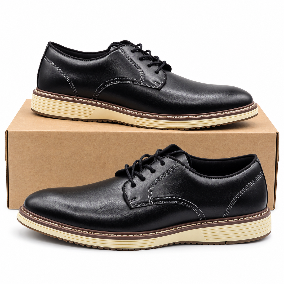 Steve Madden P-Jansen Oxford Dress Shoes Men Black Lace Up Comfort Pick Size